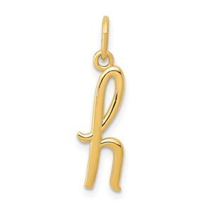 14k Yellow Gold, Claire Collection Mini Lower Case Initial H Charm